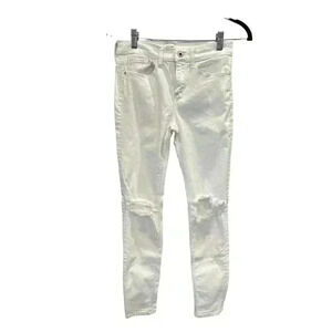 - Sneak Peek Juniors  White MId-Rise Distressed Jeans, Size 5,   Pre-Owned